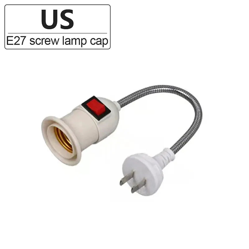 Direct Plug In Rotary Lamp Head E27 Socket Converter With Switch EU US Plug Lamp Holder For LED Table Lamp Base