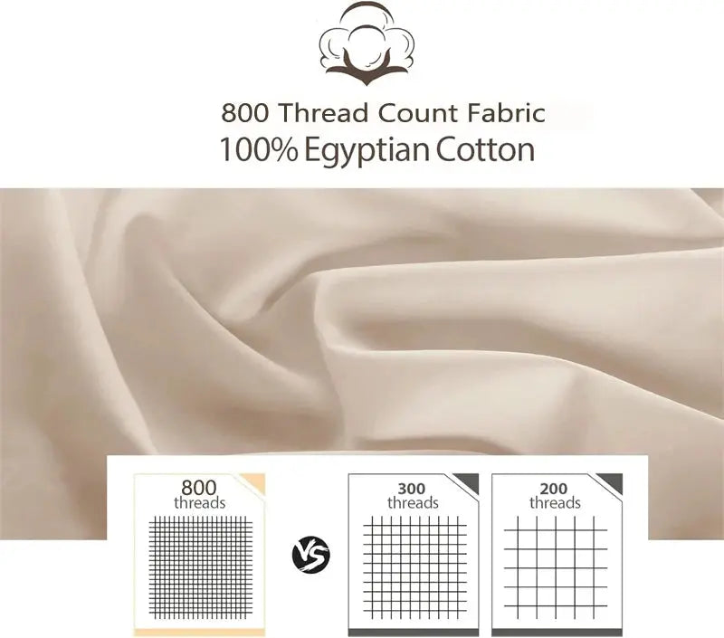 Egyptian cotton fitted sheet by Simples Market, 800TC ultra soft for single to king beds