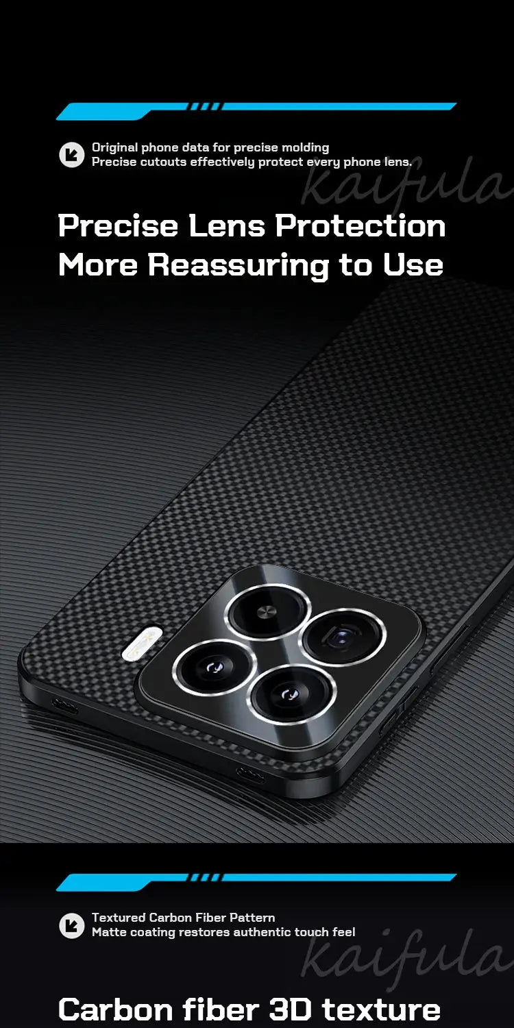 Simples Market carbon fiber Kevlar case for Xiaomi Mi 15T/14T Pro/17 Pro Max; black, shockproof with camera protection