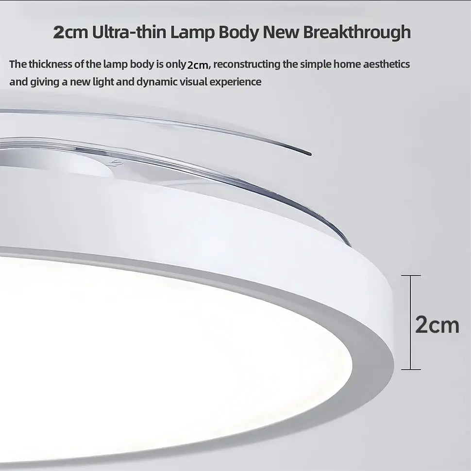 IRALAN ceiling fan with LED light, white ultrathin 2cm body