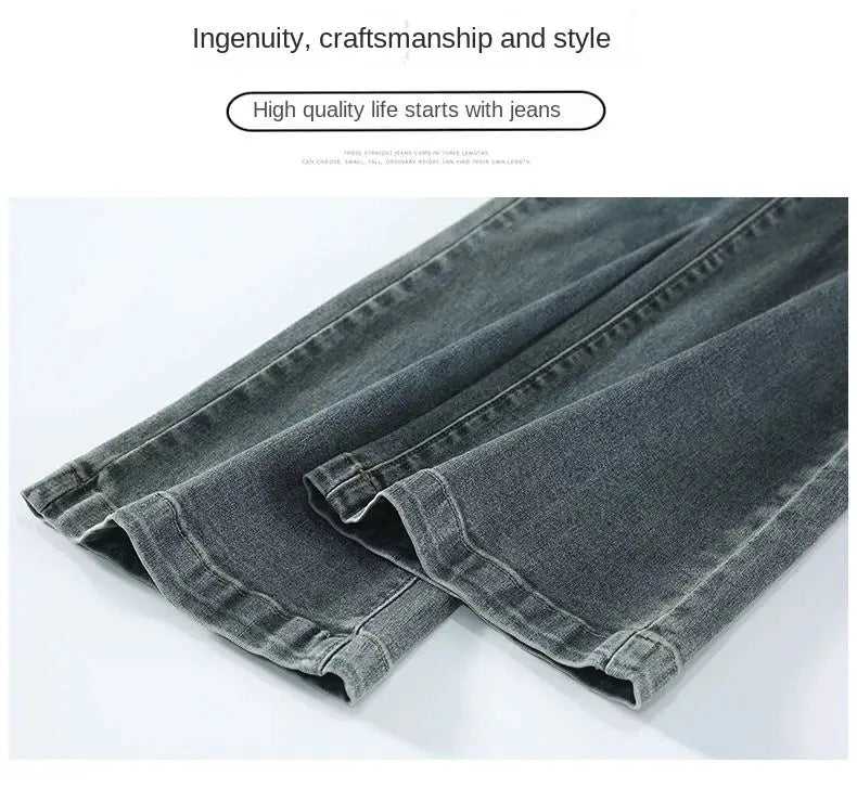 Y2K Loose Casual Denim Jeans High Waist Flared Bootcut For Petite Body