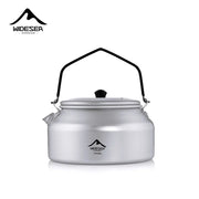 Widesea 1L Pure Aluminum Camping Kettle Portable Short Mouth Design With Removable Handle For Quick Boiling Outdoors