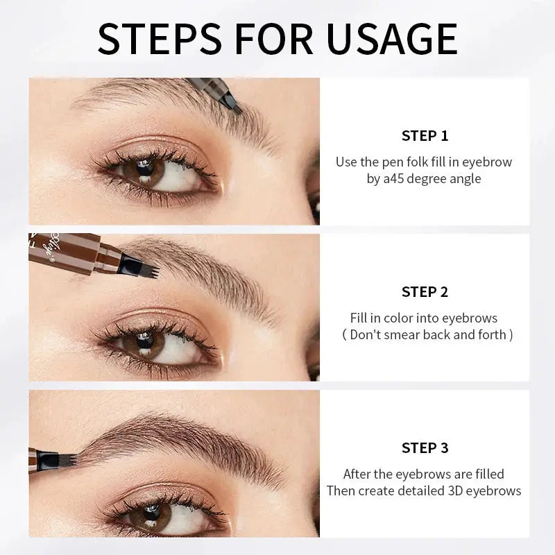 NovaBeauty Four Pronged Eyebrow Pencil All Day Waterproof Smudge Proof Brow Definition