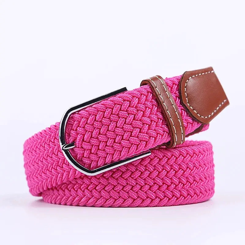 UrbanFlex Unisex Knitted Pin Buckle Belt Elastic Braided Canvas Stretch For Comfortable Jeans Wear