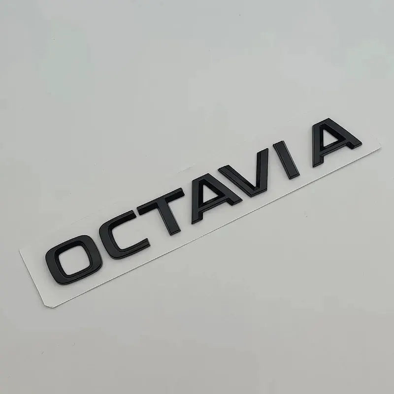Octavia 3D black emblem letters badge for car rear trunk