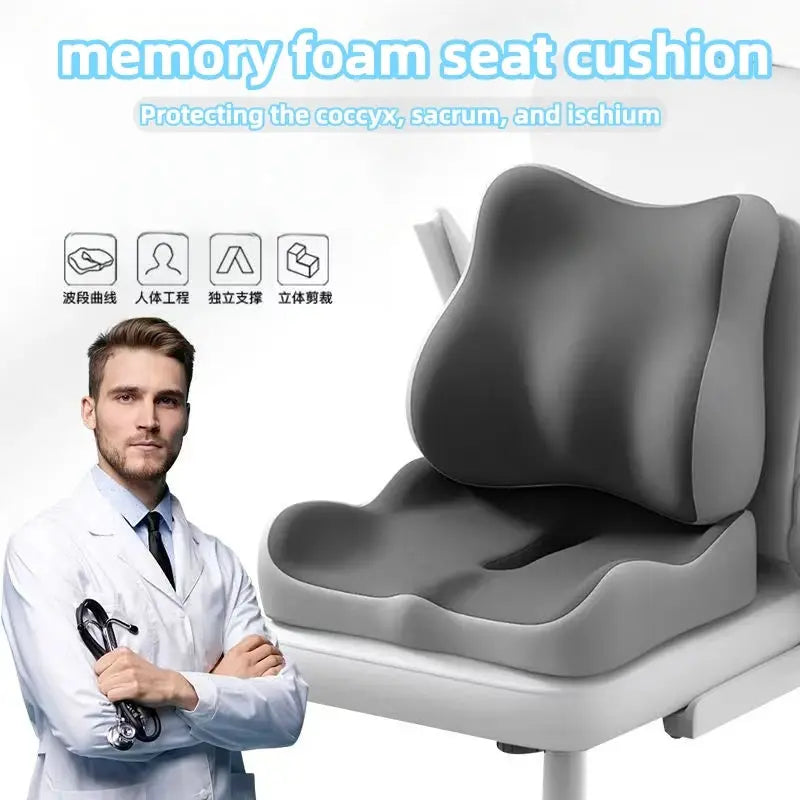 Memory Foam Seat Cushion for Tailbone Pain Relief Sciatica Back Pain Orthopedic Non Slip Office Chair Car Seat