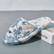 CloudWalk Floral Cotton Indoor Slippers Lightweight Anti Slip Comfort For Home Use