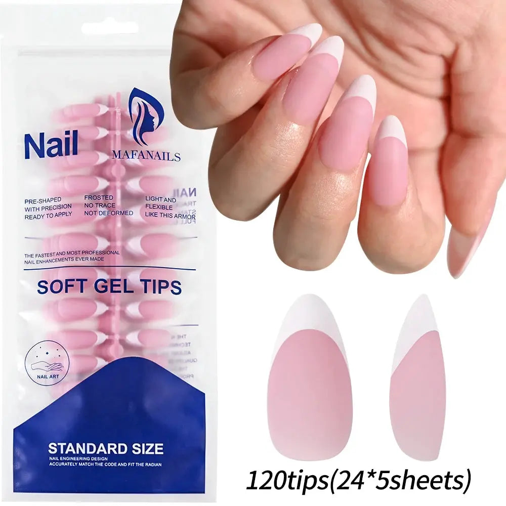 Nailuxe Light Pink Press On Nails Short To Medium Square Full Cover Tips 100 Piece Set For Hands And Feet