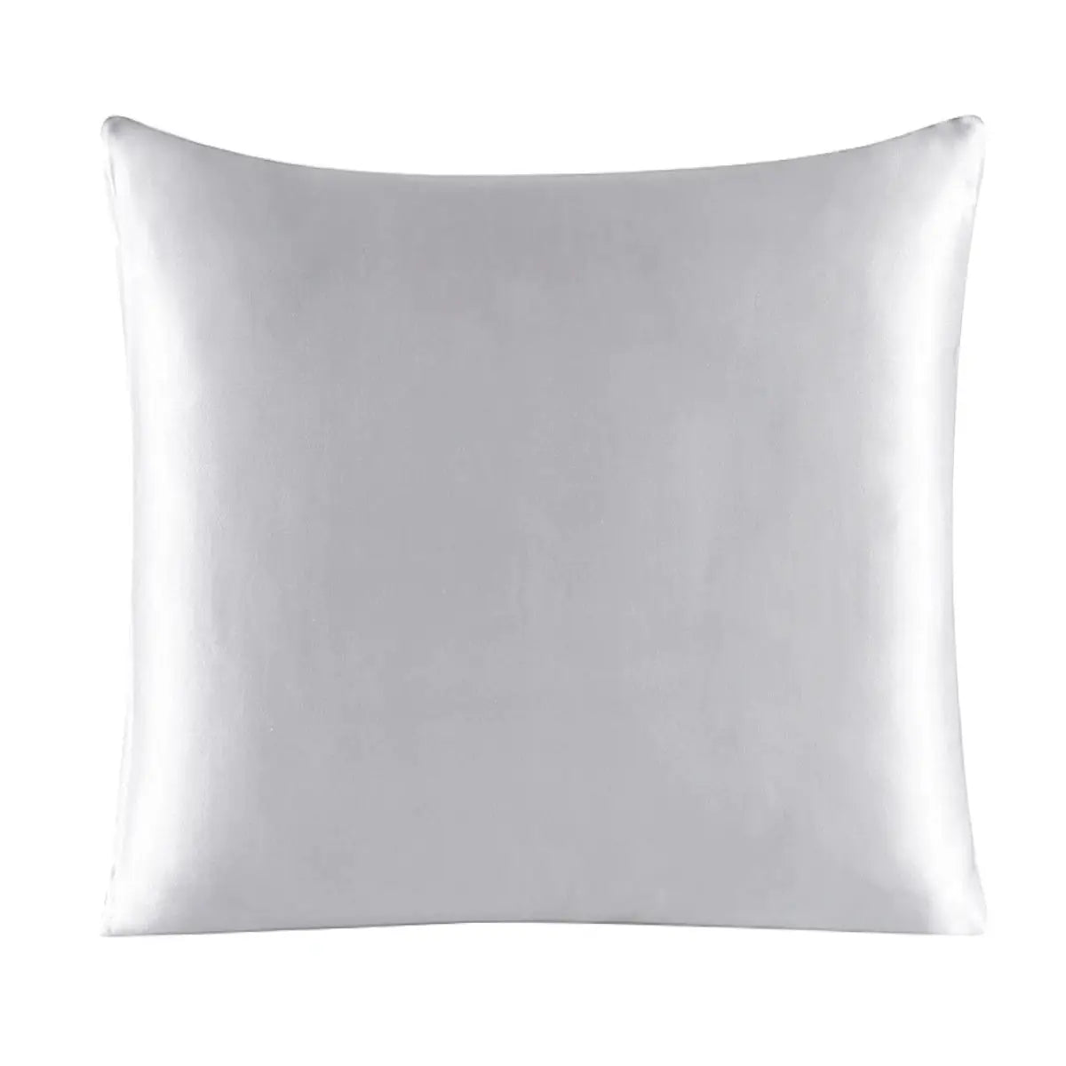 Silk pillowcase with zipper, white solid cushion cover