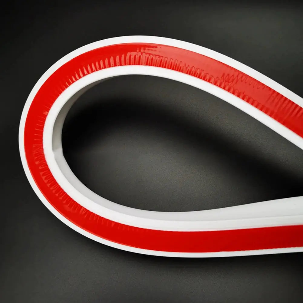 Silicone water dam strip for bathroom flood barrier, red and white; Simples Market