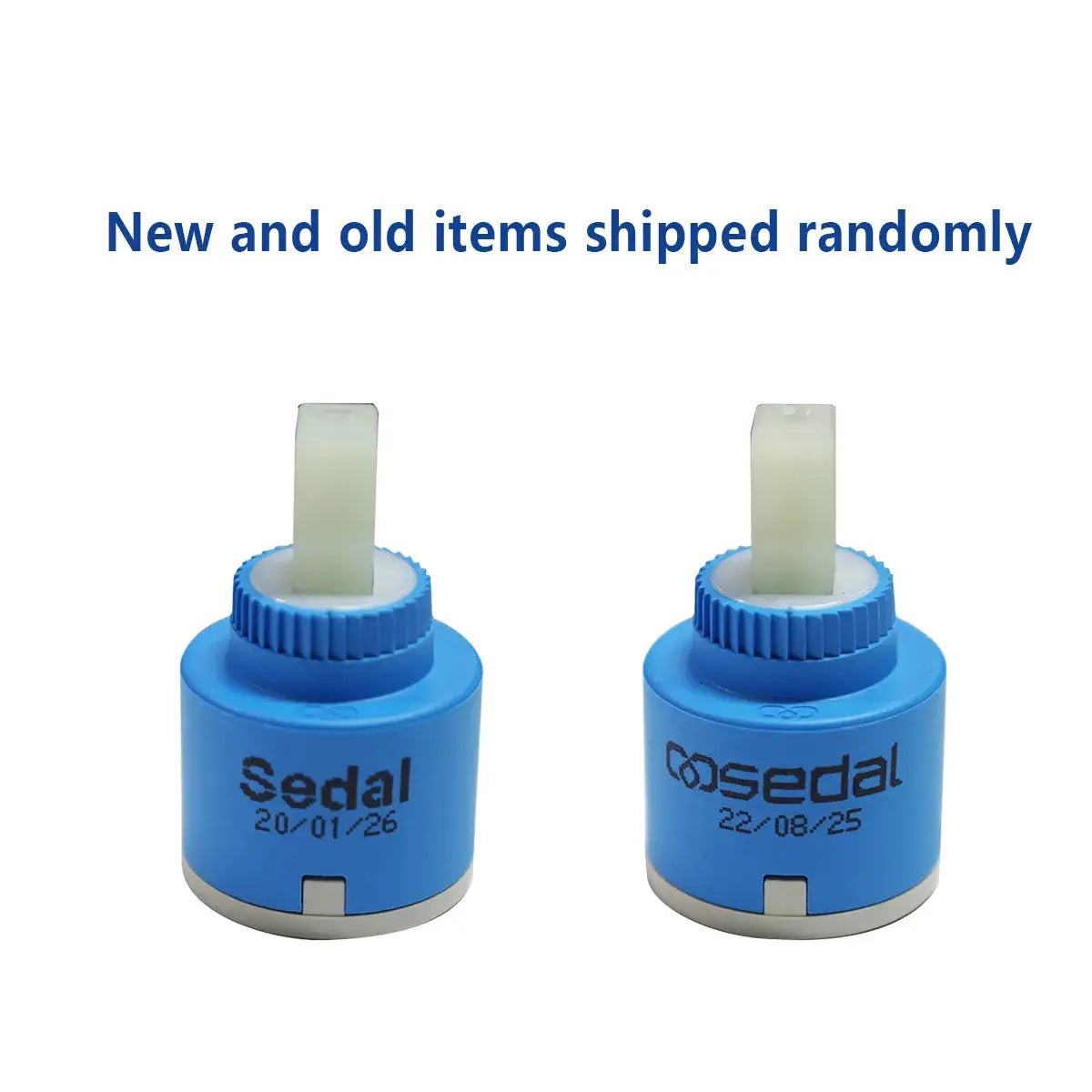 Sedal blue faucet valve cores with white stems, ceramic cartridge, 2 pieces