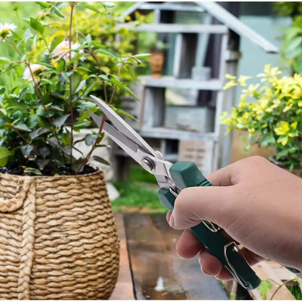 Straight Head Pruning Shears With Non Slip Handle Stainless Steel Garden Scissors For Bonsai Fruit Trees And Hedges
