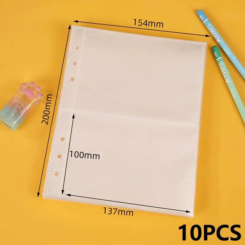 Clear A5 binder with rings, 10-piece set, Simples Market HYJ02