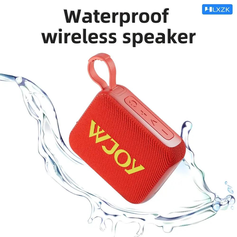 G04 Bluetooth subwoofer speaker, red waterproof portable wireless speaker with loop strap