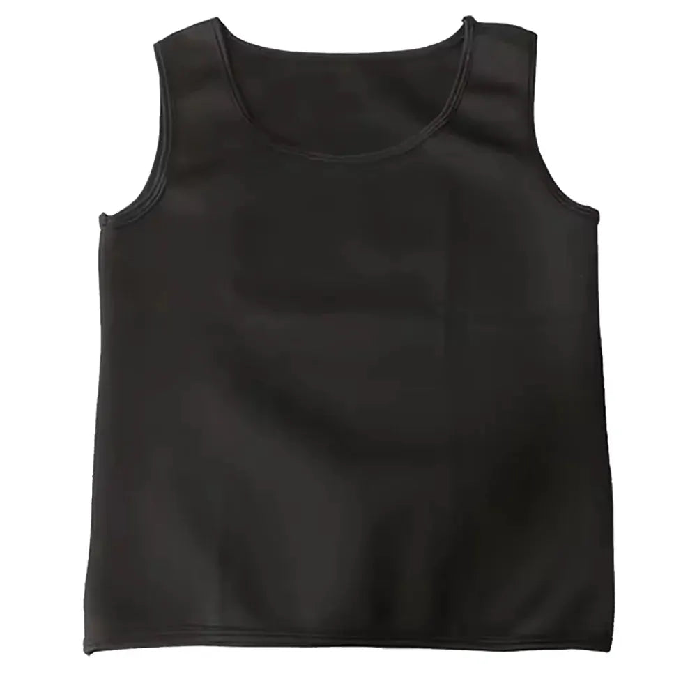 Men's black slimming body shaper vest, sleeveless waist trainer