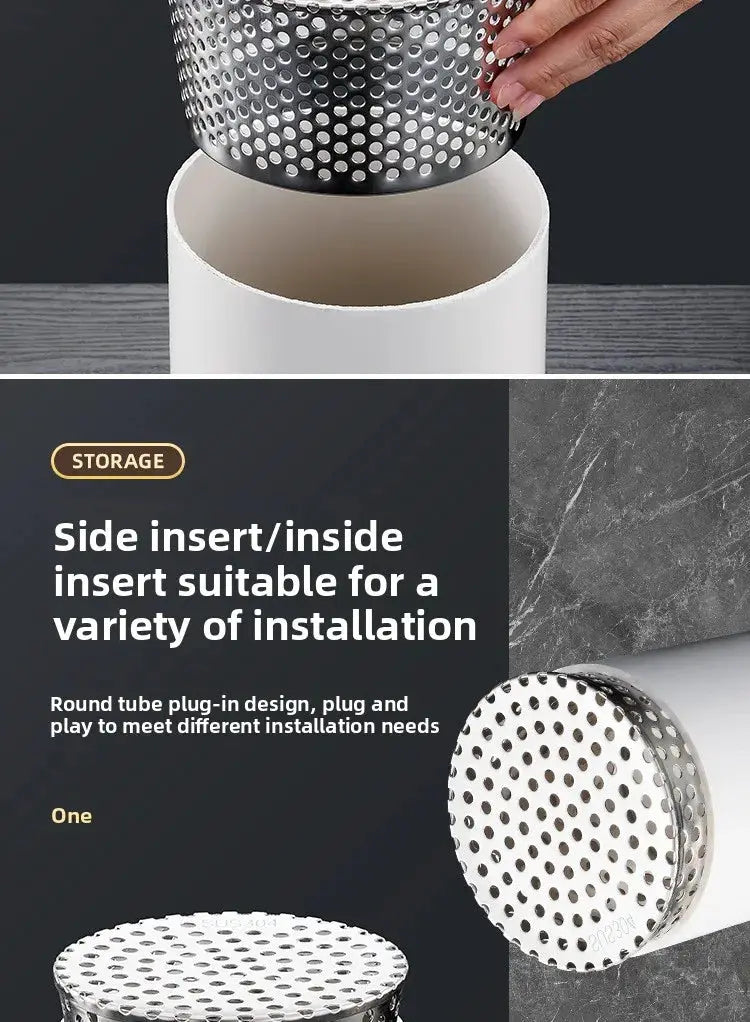 Simples Market 304 stainless steel floor drain wall-side insert with perforated screen for courtyard/terrace drainage