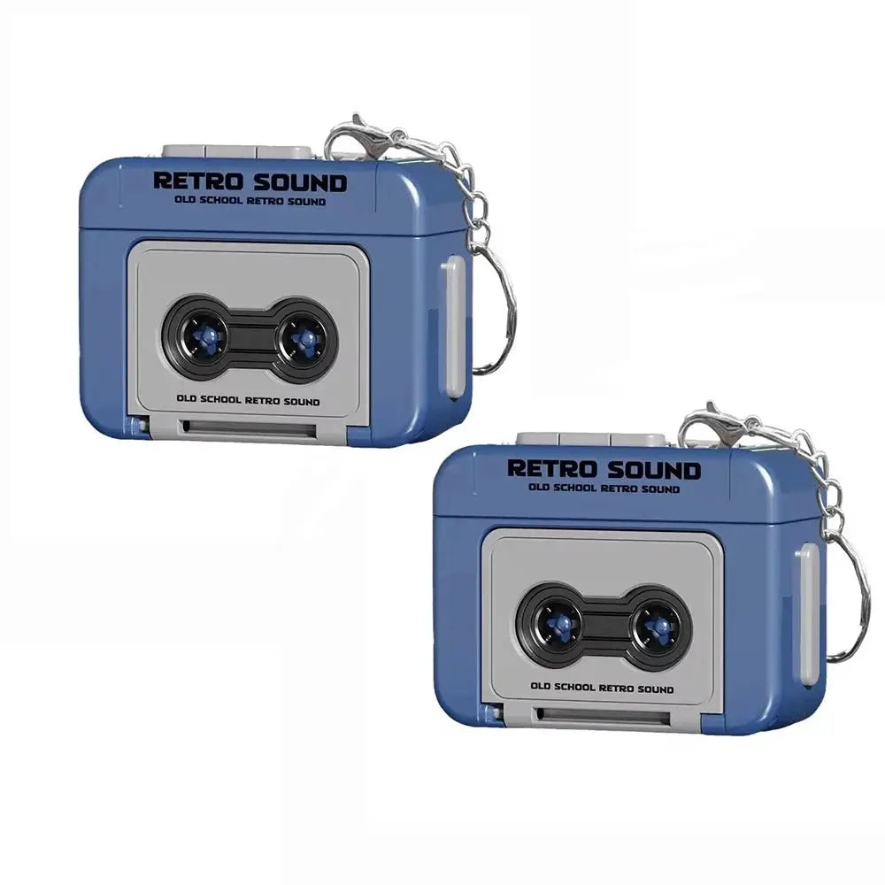 Retro Tape Recorder Keychain Mini Recording Pendant Personalized Music Box Gift for Couple Birthday