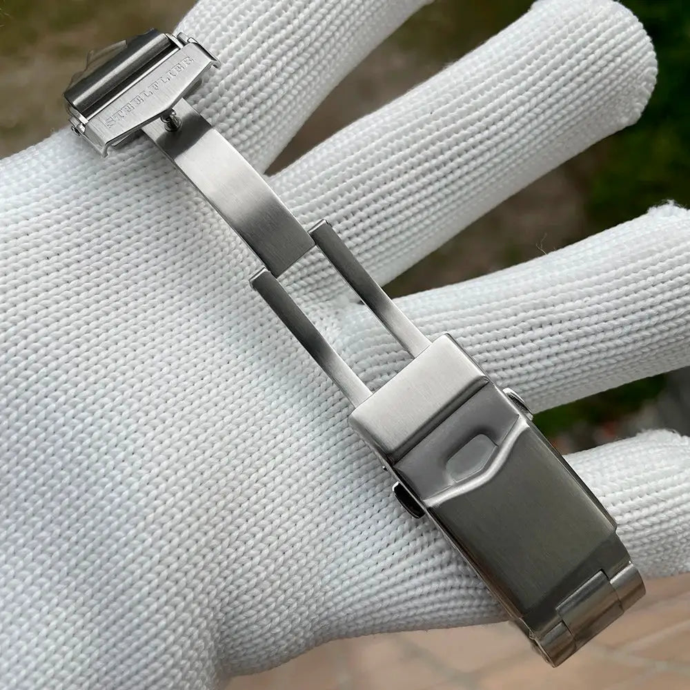 STEELFLIER SF741 stainless steel watch bracelet with deployment clasp, brushed finish