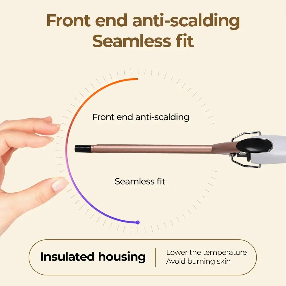 Simples Market 0.51-inch curling iron with rose-gold barrel and insulated housing, constant temperature control.