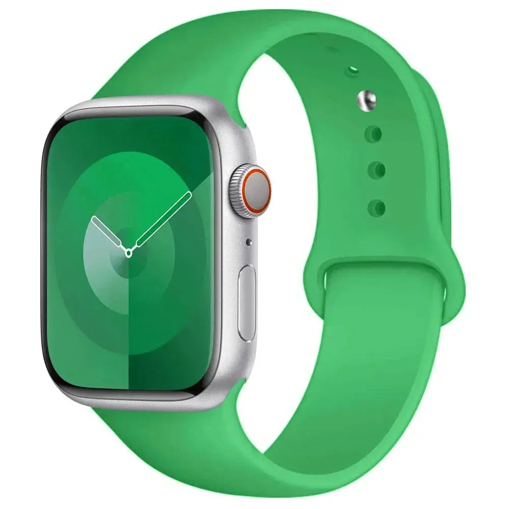 Silicone Apple Watch band in green for 40–45mm watches