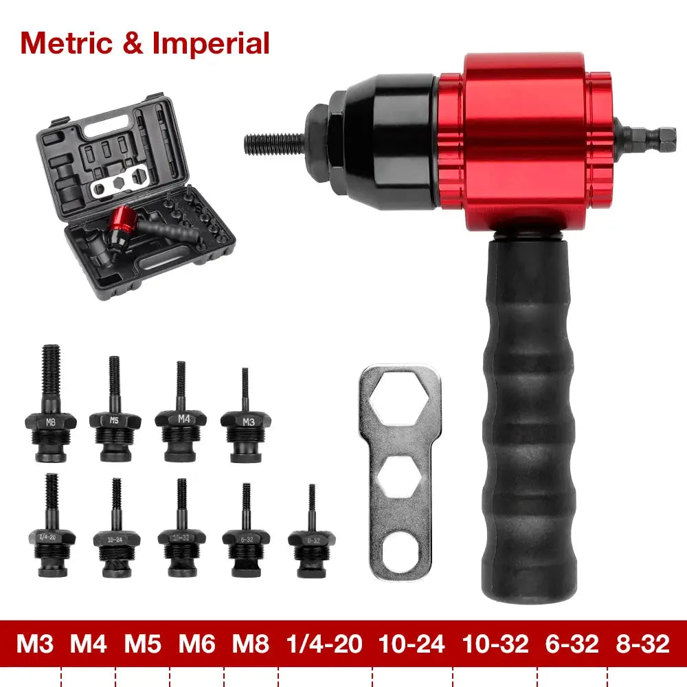 Nut Riveting Tool For Drill M3 To M8 Electric Rivet Nut Gun Converter DIY Quick Riveting Attachment