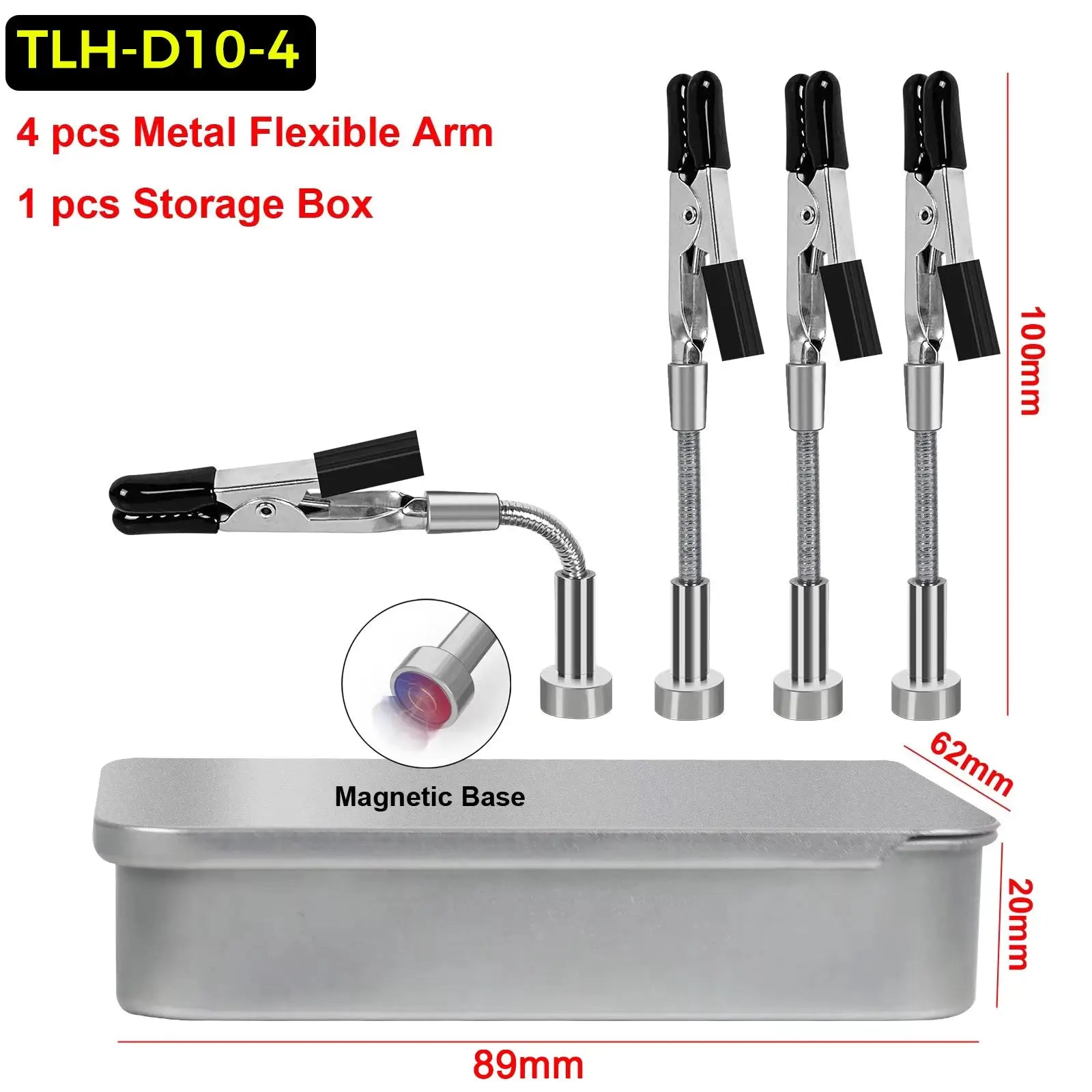 NEWACALOX Soldering Helping Hands Four Magnetic Flexible Arm Welding Assistant PCB Clamp Third Hand Repair Tools