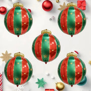Red And Green Christmas Ball Foil Balloons 2 Pack Party Decorations For Home And Store