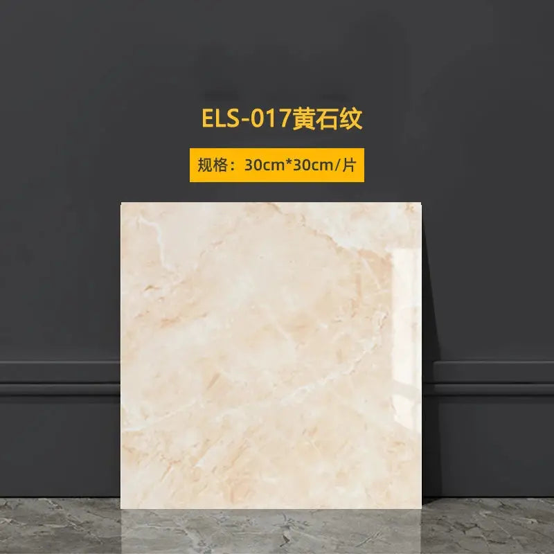 Imitation marble tile sample, beige stone pattern, 30cm×30cm, self-adhesive wall decor