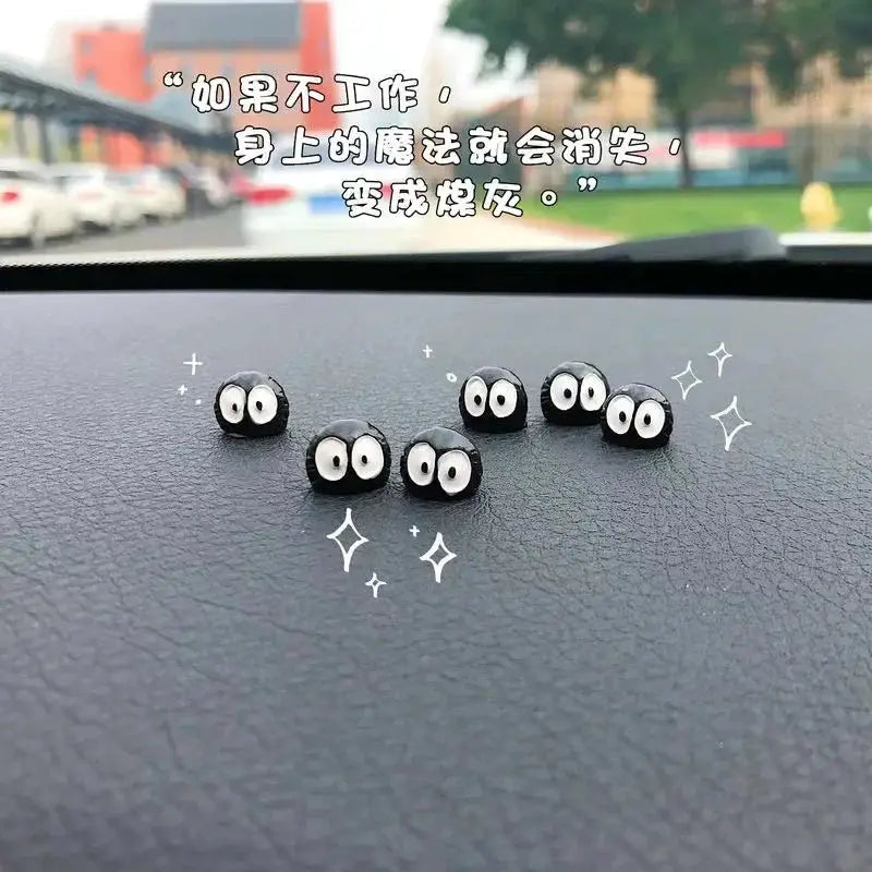 Cute black elf car interior decorations set (5/10/20pcs) for center console and rearview mirror by Simples Market