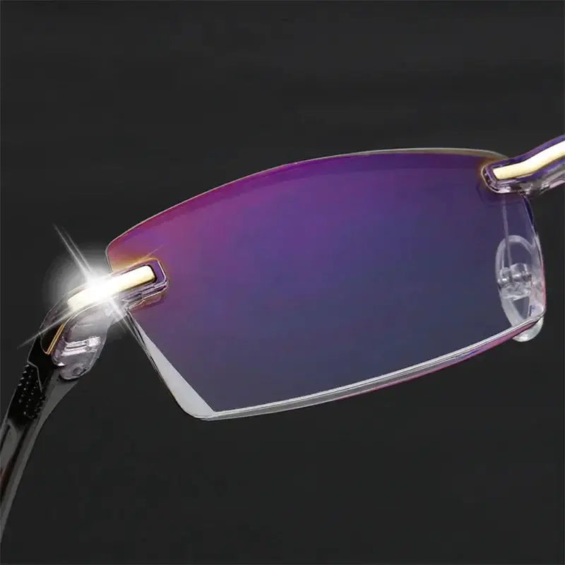 Lumiview Vintage Rimless Reading Glasses Anti Blue Light Presbyopia Eyewear With Diopters 1.0 To 4.0