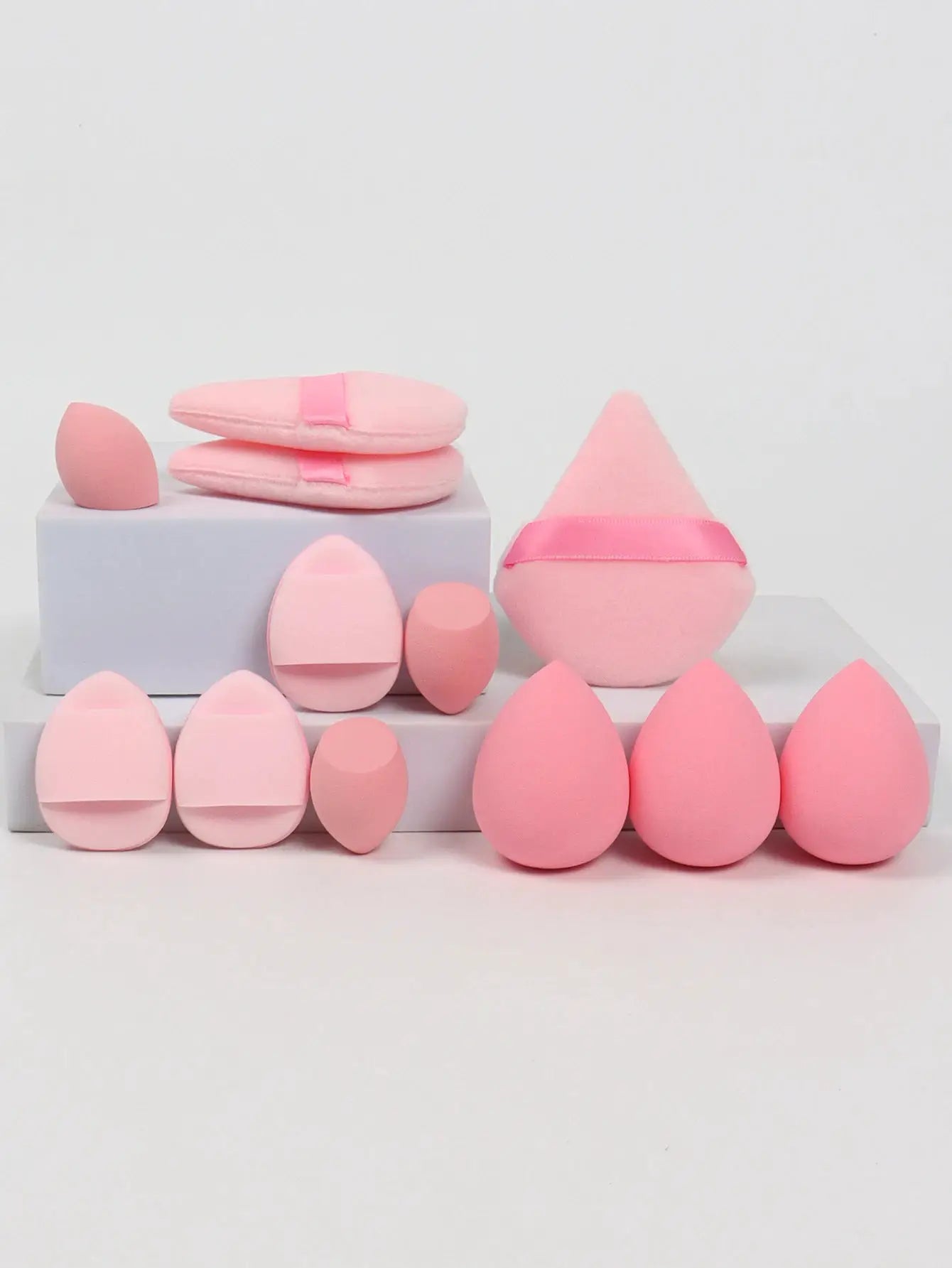 LuminaBeauty 12 Piece Makeup Sponge Set With Powder Puffs Mini Air Cushions Beauty Eggs And Sponges For Flawless Finish
