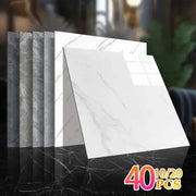 Self-adhesive marble wallpaper tiles set, 40 pcs, 30x30 cm, white/gray/black patterns, Simples Market