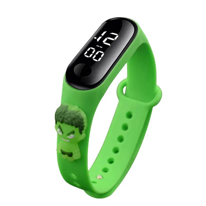 Marvel 3D Spiderman Kids Watch With LED Display Waterproof Sport Bracelet And Soft Silicone Band For Ages 4 To 12