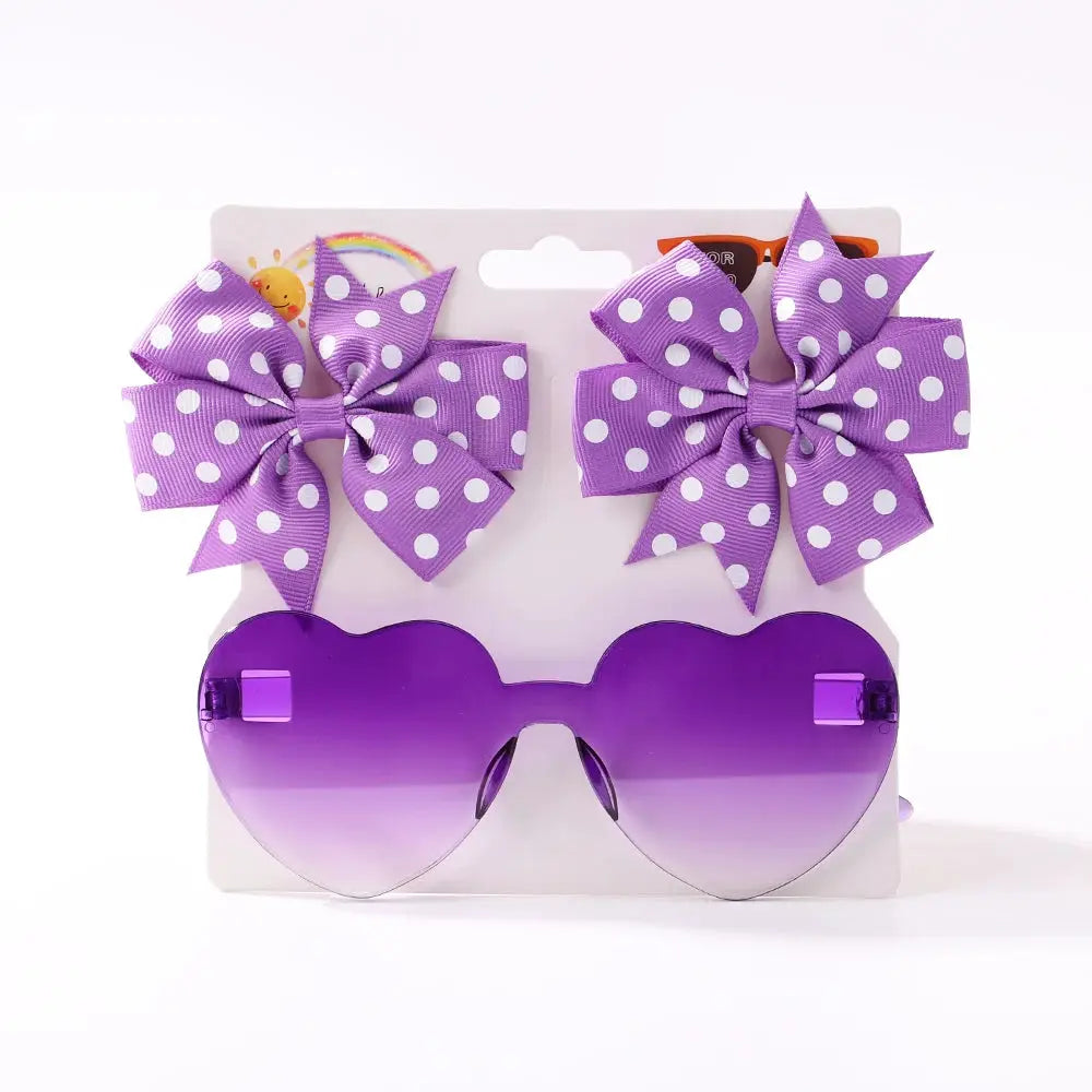 3 Piece Pack Solid Dot Hair Bows For Girls Boutique Bowknot Hair Accessories Colorful Kids Hair Clips