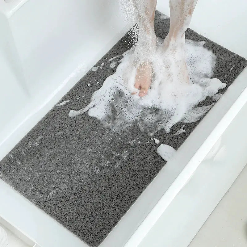 Simples Market non-slip grey hollow bath mat with foot-massage texture for tub or bathroom