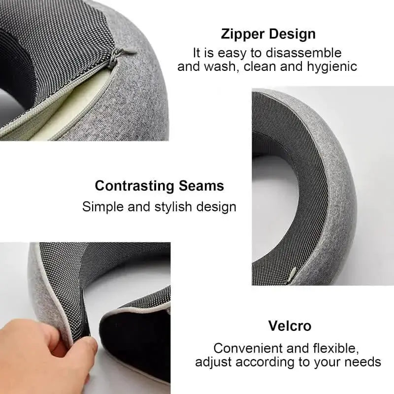 Travel Neck Pillow Memory Foam U Shaped Snail Style Portable Adjustable Soft Sleep Pillow For Travel
