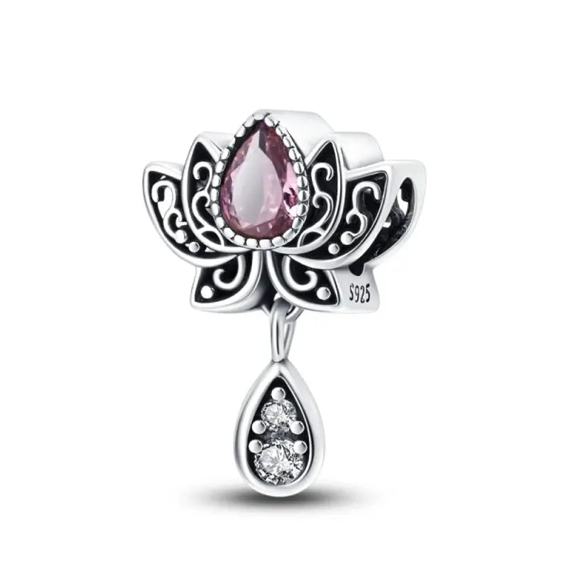 925 Silver Plated Magic Mirror Perfume Princess Angel Pink Charms Beads Fit Pandach 925 Bracelet Fine DIY Jewelry
