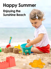 18 Piece Summer Beach Toy Set For Kids With Sand Shovels Plastic Bucket Watering Bottle And Beach Water Games