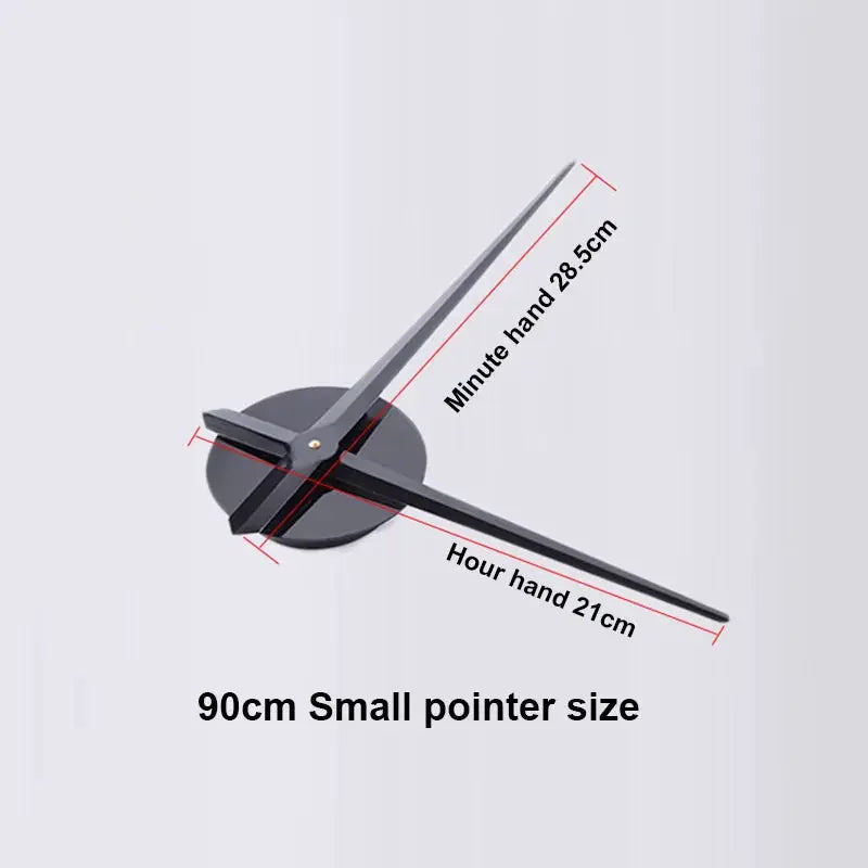 Simples Market soundless 90–120cm black 3D number wall clock with large hour and minute hands