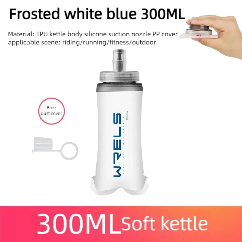 WRELS Collapsible Soft Flask BPA Free Water Bottle For Running Hiking Camping Travel Hydration
