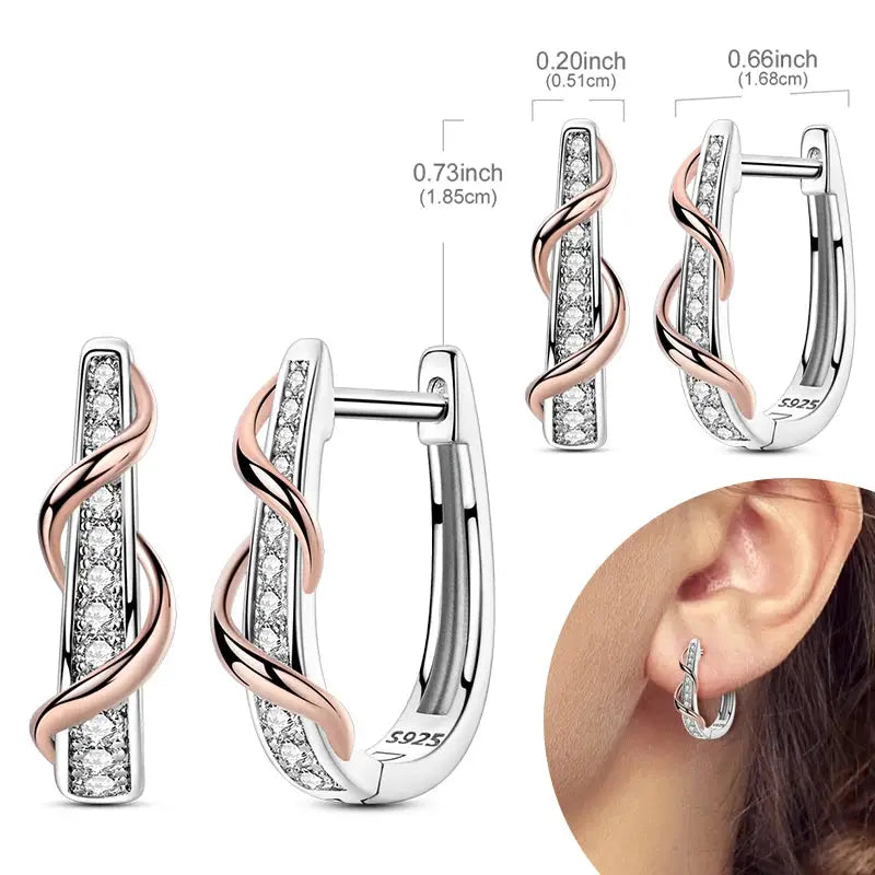 925 Sterling Silver Hoop Earrings Hypoallergenic Zirconia Hoops For Women Girls High Quality Fashion Jewelry