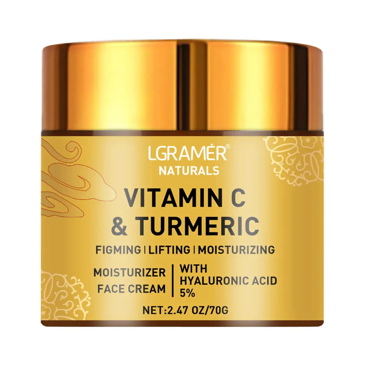 Turmeric Vitamin C Retinol Face Cream With Hyaluronic Acid For Hydrating Firming Brightening Anti Aging Skincare