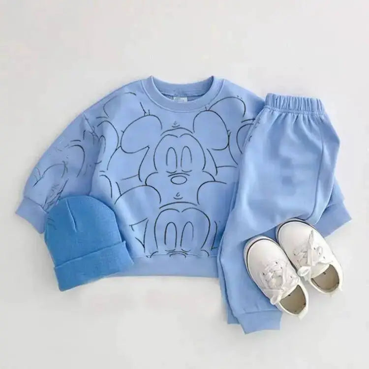 New Designer Cartoon Baby Tracksuit Unisex Summer Printed T Shirt and Shorts Set
