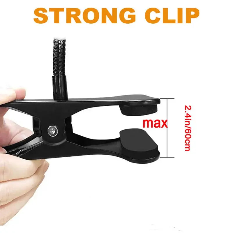 LED Ring Clamp Lamp by Simples Market with 3-level color temperature, USB power, 360° rotatable gooseneck, strong clip