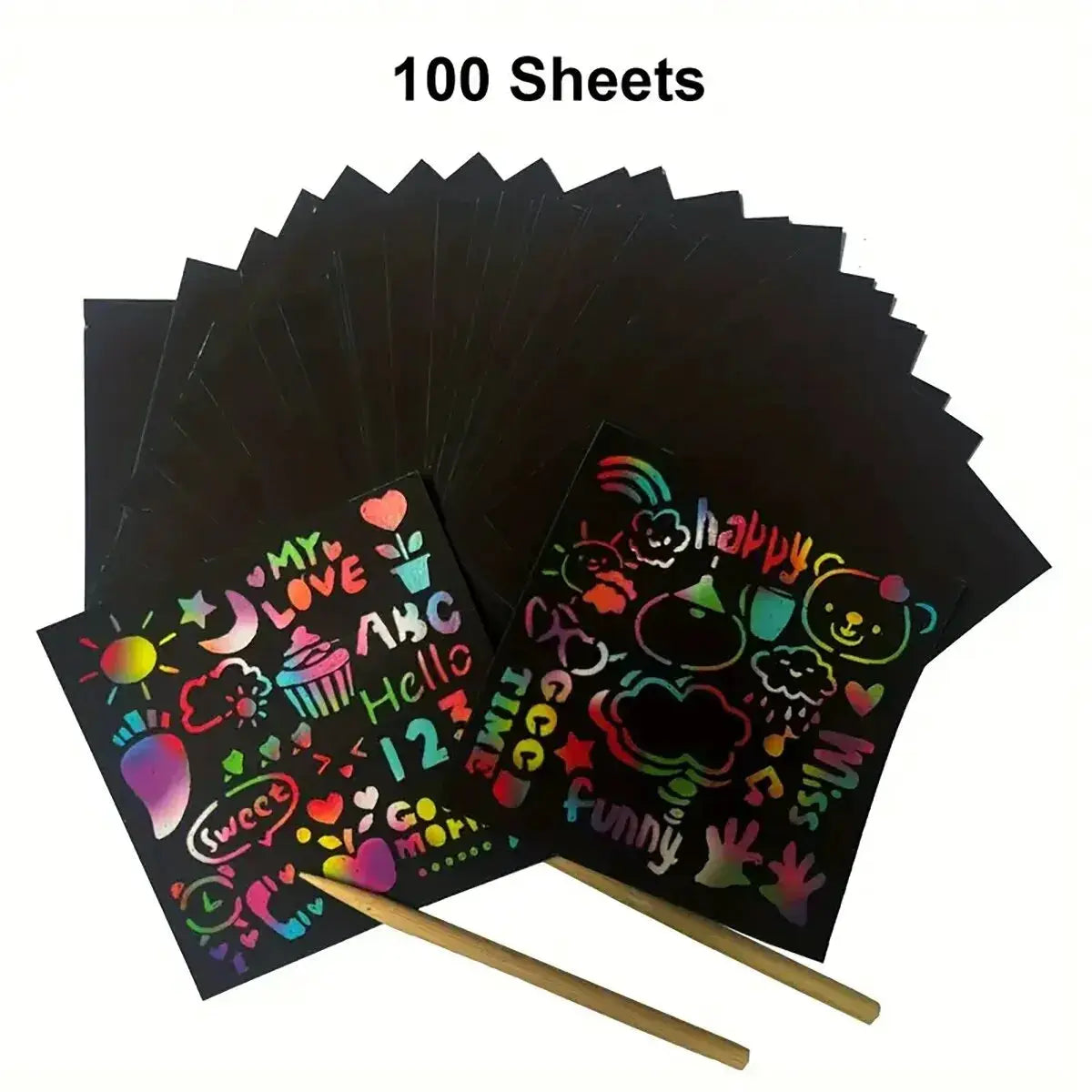 Dazzling Scratch Painting Art Kit For Parent Child Interactive Toy With Note Cards Handmade Painting