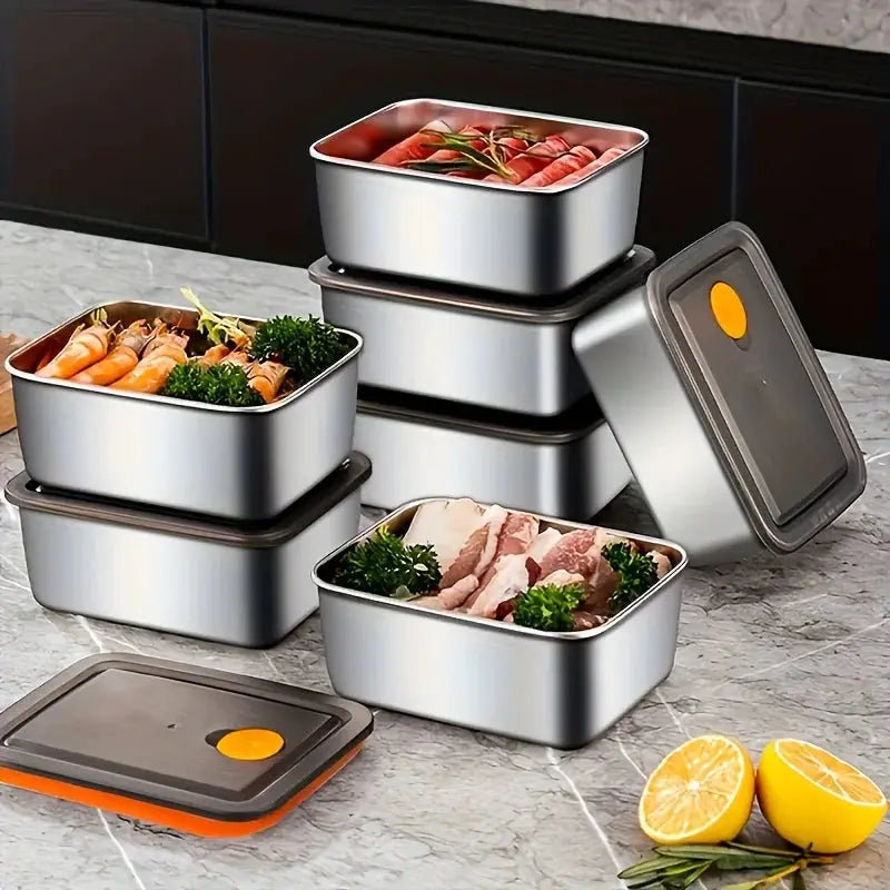 Nova Stainless Steel Food Storage Containers Set 4 Piece Thickened Leakproof BPA Free Stackable