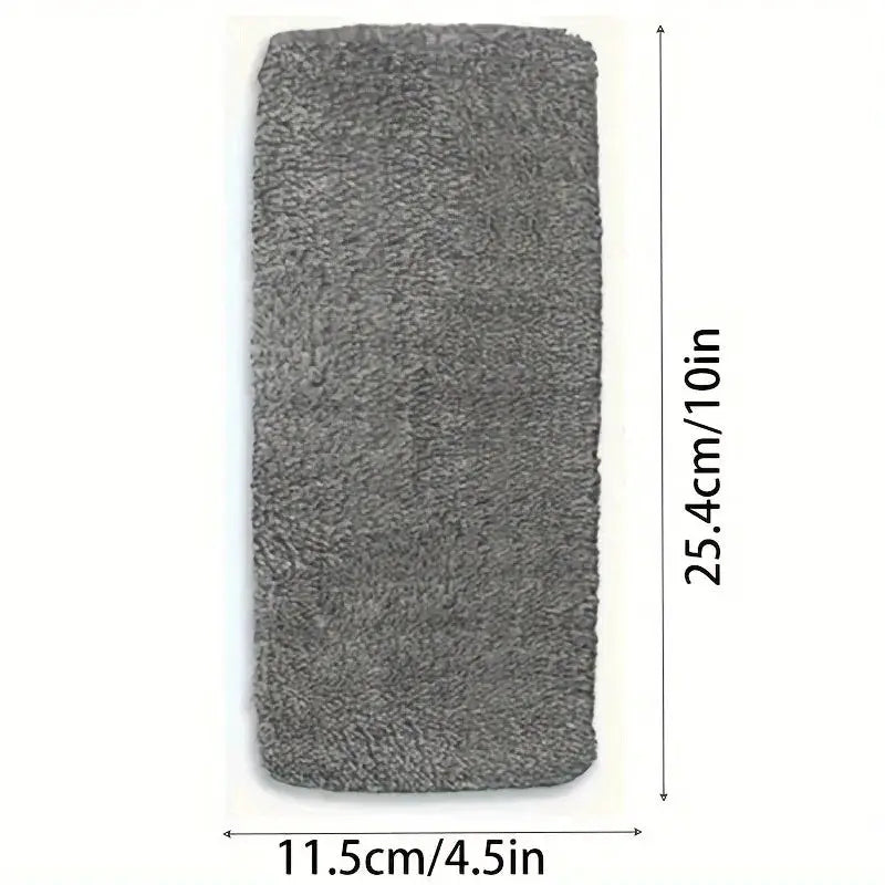 Reusable mop replacement pad, gray microfiber flat mop cloth, washable and durable, 11.5×25.4 cm