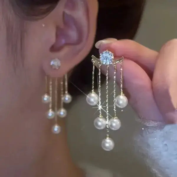 Exquisite Leaves Crystal Flower Stud Earrings For Women AAA Zircon Rose Butterfly Tassel Bridal Wedding Party Jewelry