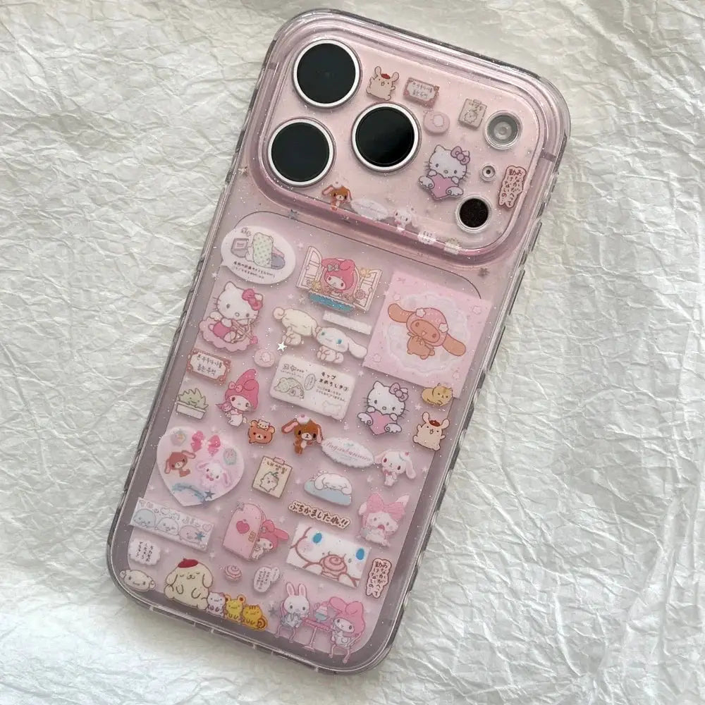 Phone case Hello Kitty Melody pink transparent for iPhone Pro Max by Simples Market