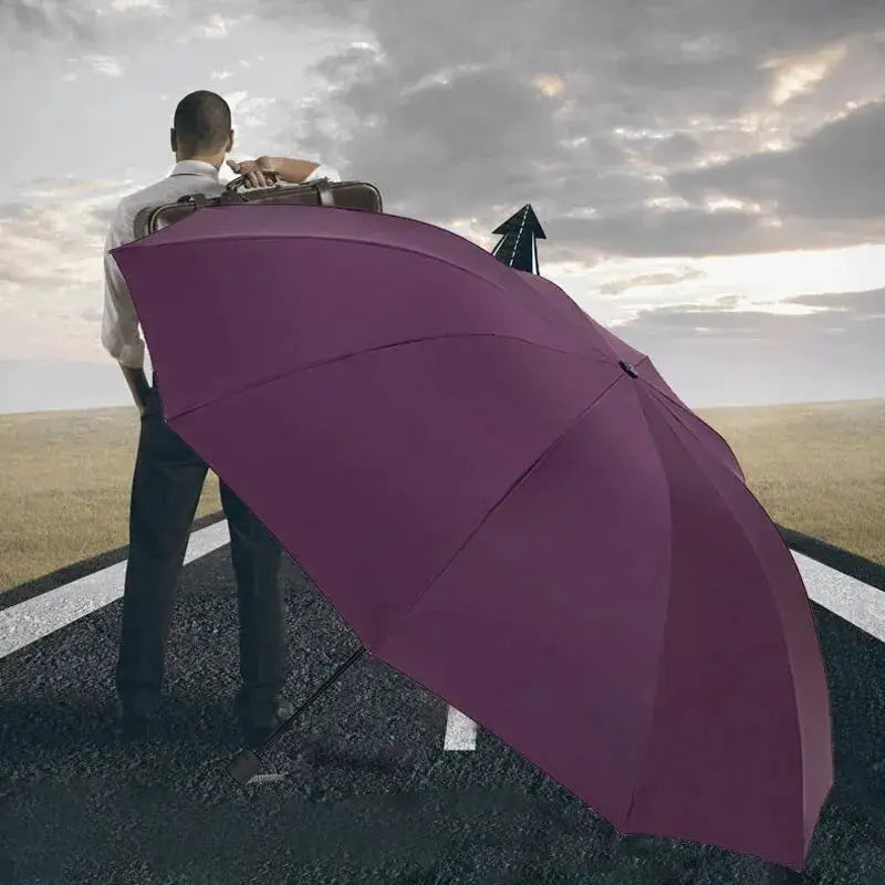 130cm Ten Bone Umbrella With Reinforced Frame Manual Large Waterproof Windproof Canopy